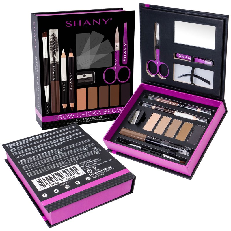 17-Piece Professional Eyebrow Makeup Kit with Powder, Gel, and Tools