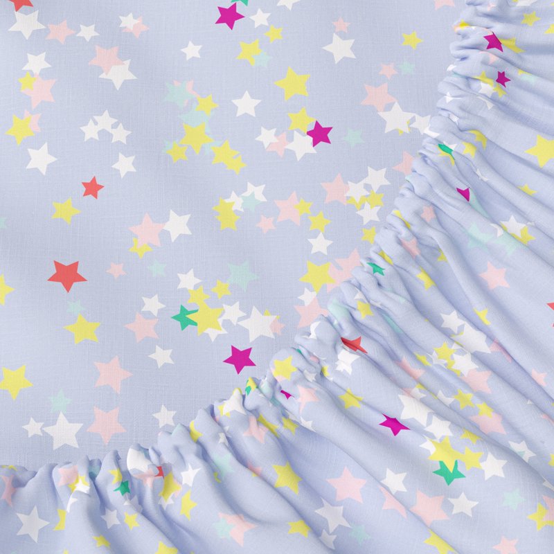 Kids Twin Bed Sheet Set - Stars Pattern 3 Piece Cotton Percale Bedding - Light Pink