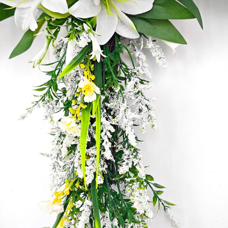 Easter Front Door Wreath Cross - 20 Inch Rustic Farmhouse Decoration - Variation B