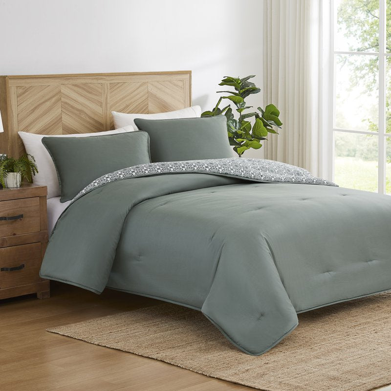 Allswell 3-Piece Full/Queen Comforter Set - Flag Stone Cotton-Lyocell Blend