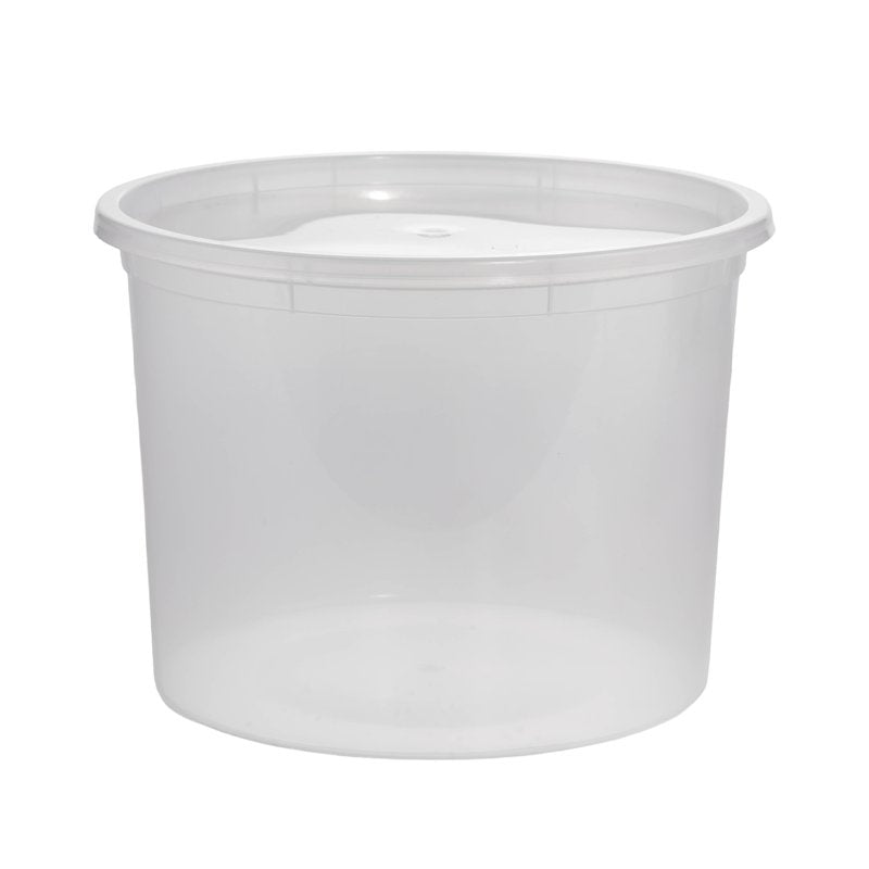 64 oz Plastic Deli Container - 4 Pack, Leak-Resistant Lid