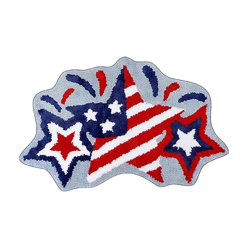 Patriotic 4th of July Floor Mat with American Flag Design - Halloween Decor Variation B