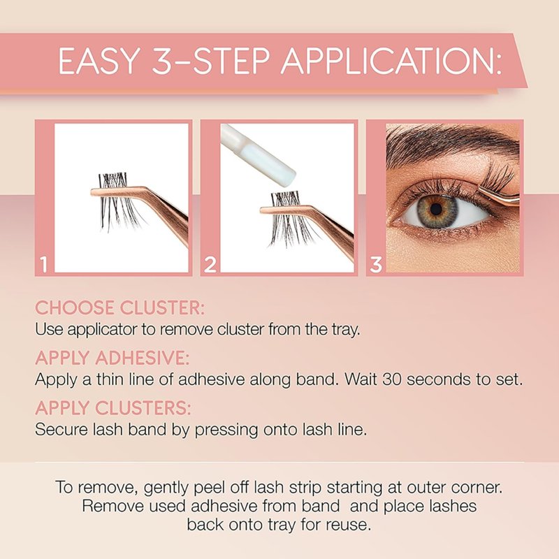 Naked Clusters False Eyelash Extensions, 421 Style - 50 Count