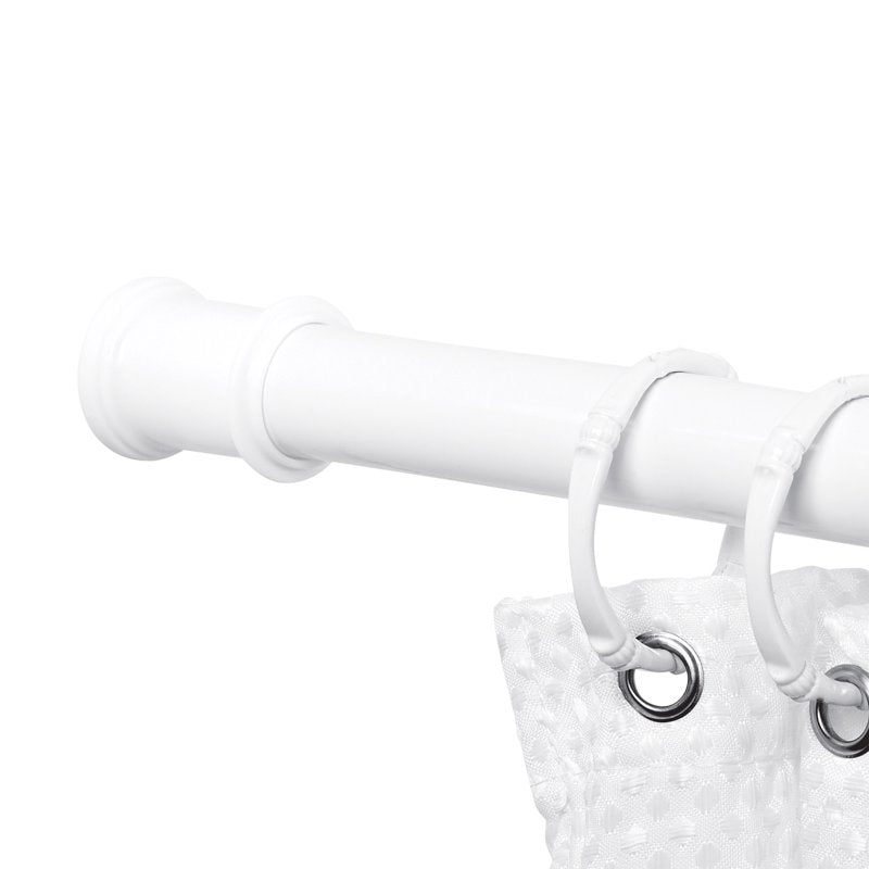 Adjustable Tension Shower Curtain Rod - No-Drill, 36-60 Inches, White