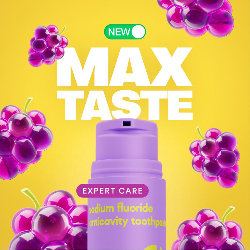Grape Bubblegum Flavored Fluoride Toothpaste for Daily Oral Care