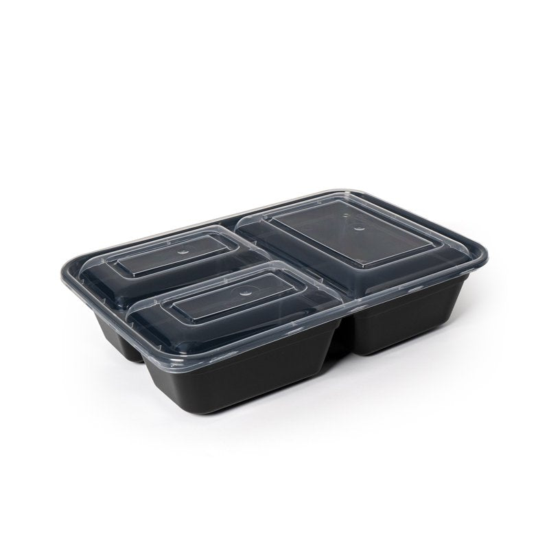 10-Piece Meal Prep Container Set - 3-Compartment, BPA-Free, 2 Pack