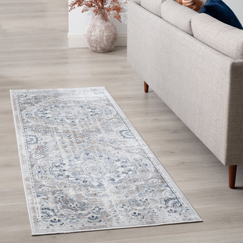 2'3'' x 7'3'' Modern Gray Runner Rug for Hallway Entryway or Kitchen - Bliss Rugs