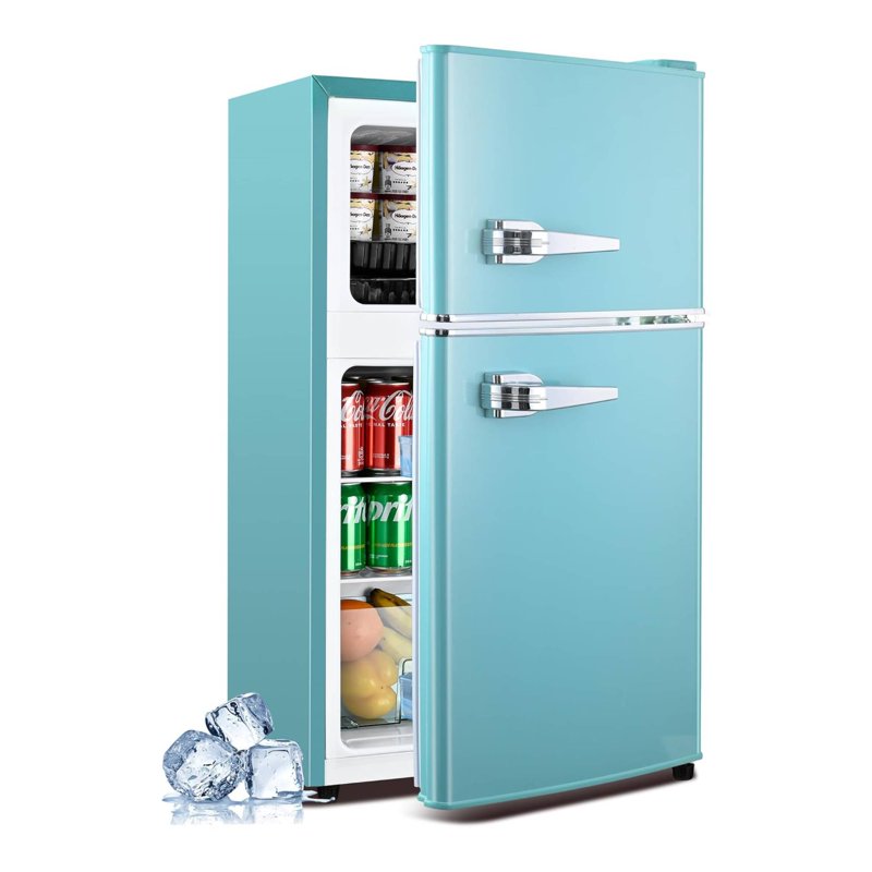 3.5 Cu. Ft. Compact Retro Mini Fridge with Freezer - Light Blue