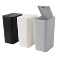 Slim Plastic Trash Can - 2.6 Gallon Waste Basket with Press Top Lid - Black, Gray, White