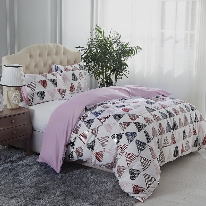 King Duvet Cover Set with Zipper & Corner Ties - Sierra Triangle Pattern