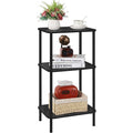 3-Tier Black End Table with Round Edges - Versatile Side Table