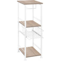 White 3-Tier Freestanding Bathroom Shelf with Drawer and Toilet Paper Storage Stand