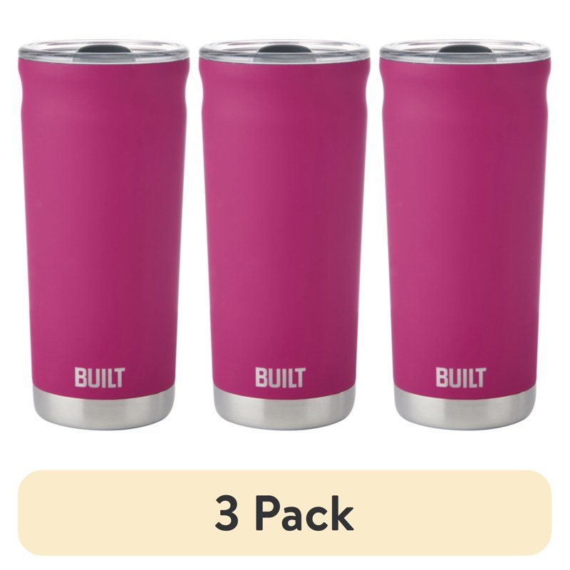 20 oz Double-Wall Insulated Stainless Steel Tumbler - Magenta 3 Pack