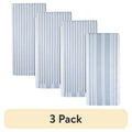 2 Piece Kitchen Towels Set - Blue Linen & White, 3 Pack