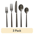20-Piece Black Stainless Steel Flatware Set - 3 Pack, Service for 4