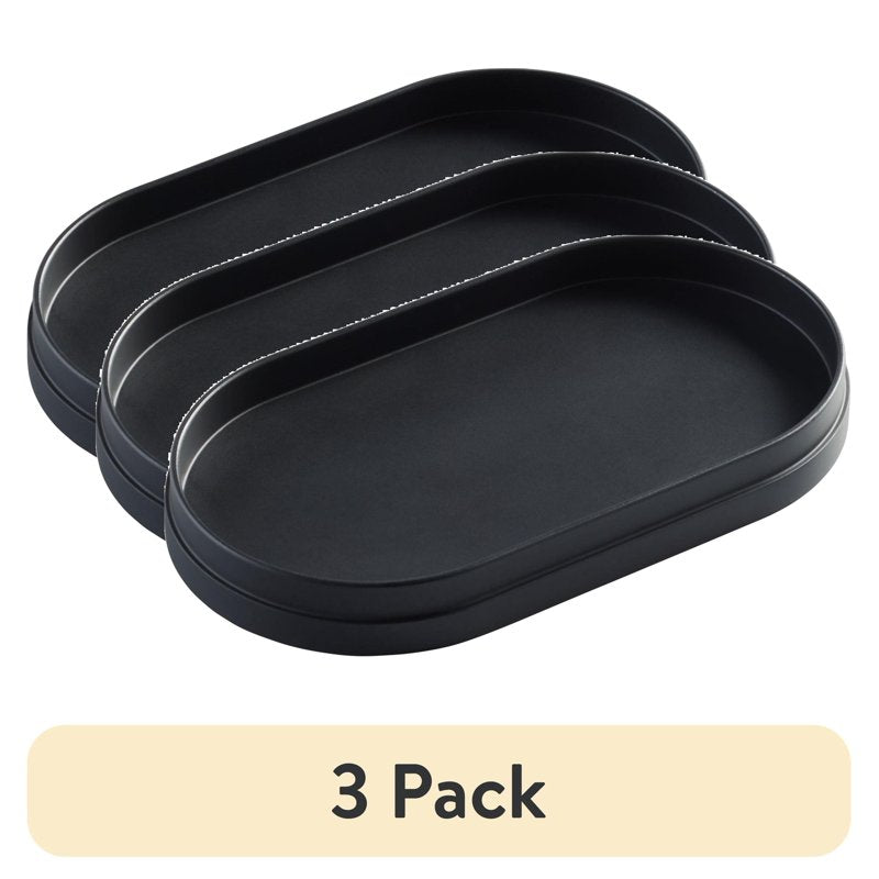 3 Pack Metal Accessory Tray for Home Organization – Black, Stylish & Versatile