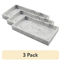 (3 Pack) Faux Marble Vanity Tray - White Bathroom & Vanity Organizer with Removable Drainage Top - Better Homes & Gardens