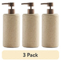 3 Pack Faux Stone Soap Dispensers - 14 oz Bathroom & Kitchen Decor