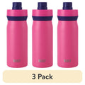 16 oz Stainless Steel Kids Water Bottle - 3 Pack, Pink/Purple