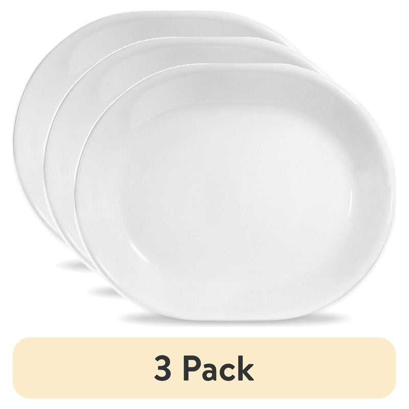 12.25" White Serving Platter - Corelle Winter Frost, 3 Pack