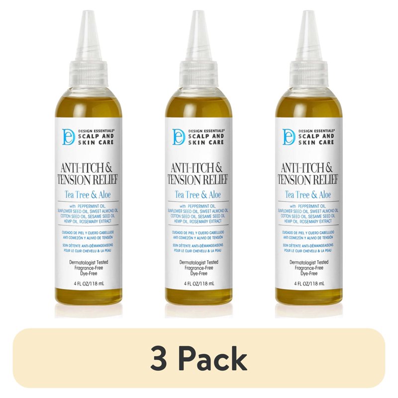 Scalp Care Anti-Itch & Tension Relief Hair Oil with Tea Tree & Aloe - 3 Pack