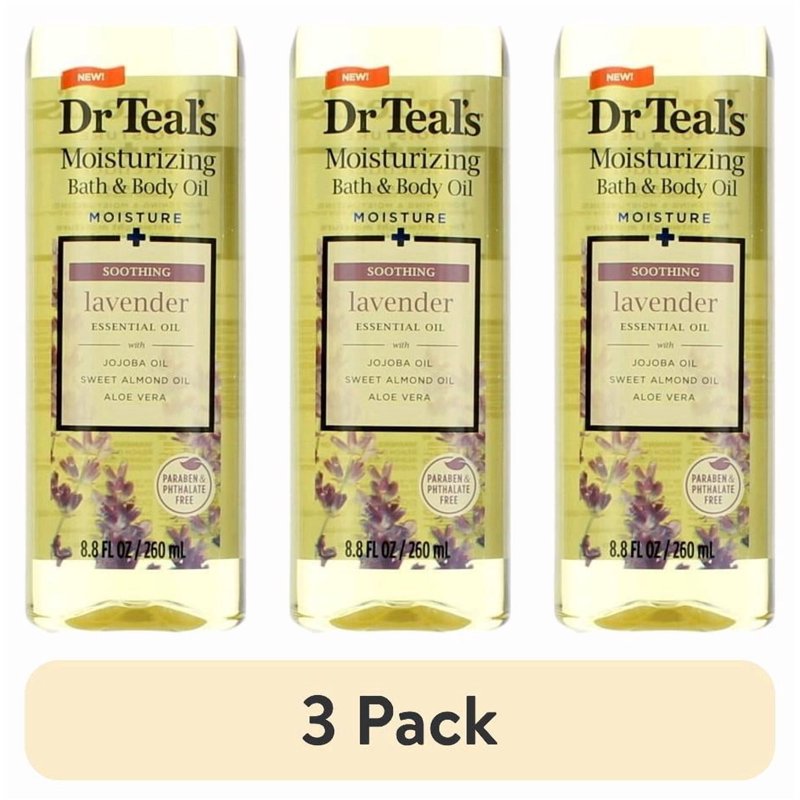 Moisturizing Bath and Body Oil with Lavender - 3 Pack
