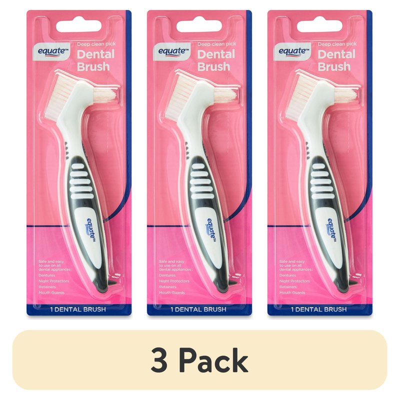 Dual-Sided Dental Brush with Deep Clean Pick - 3 Pack