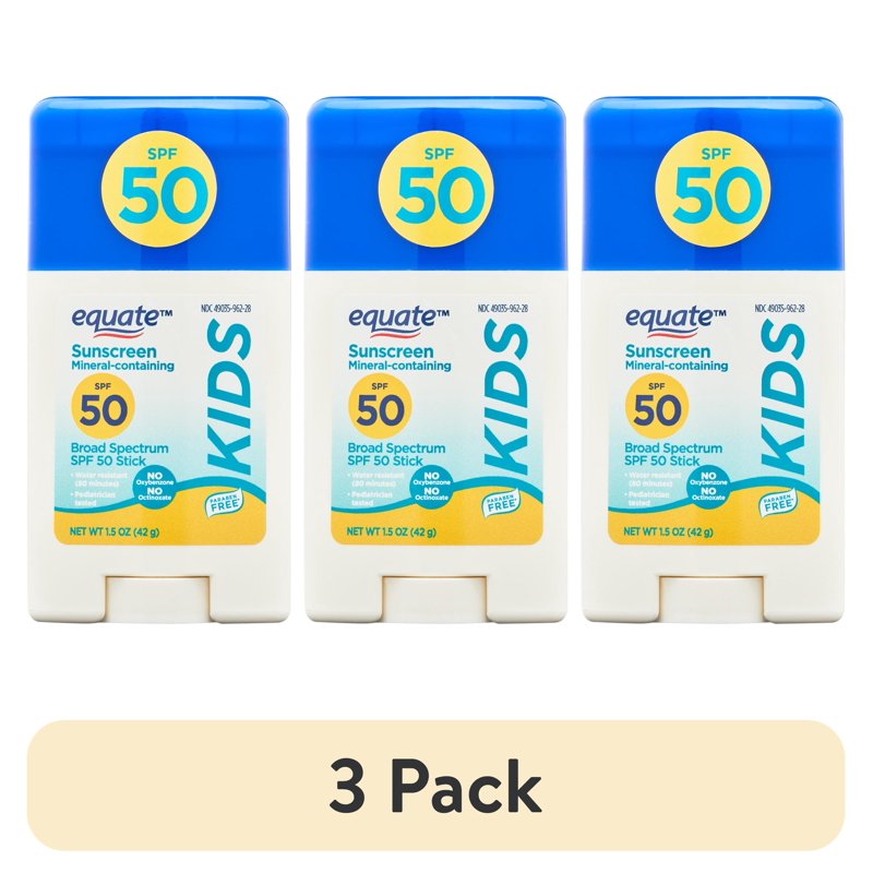 Kids Broad Spectrum Sunscreen Stick, SPF 50 - 3 Pack