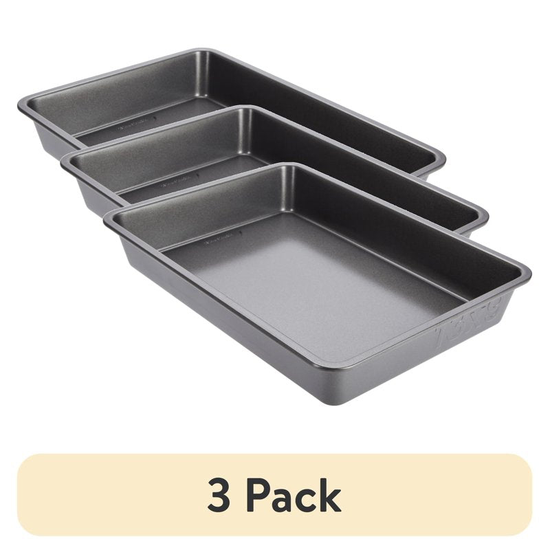 Nonstick Carbon Steel Baking Pan 3-Pack - 9" x 13" Gray