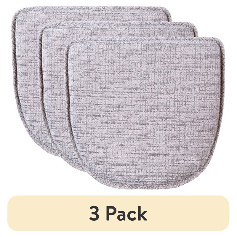 Gripper Non-Slip Chair Cushion - 15" x 16" Kendal Nickel - 3 Pack