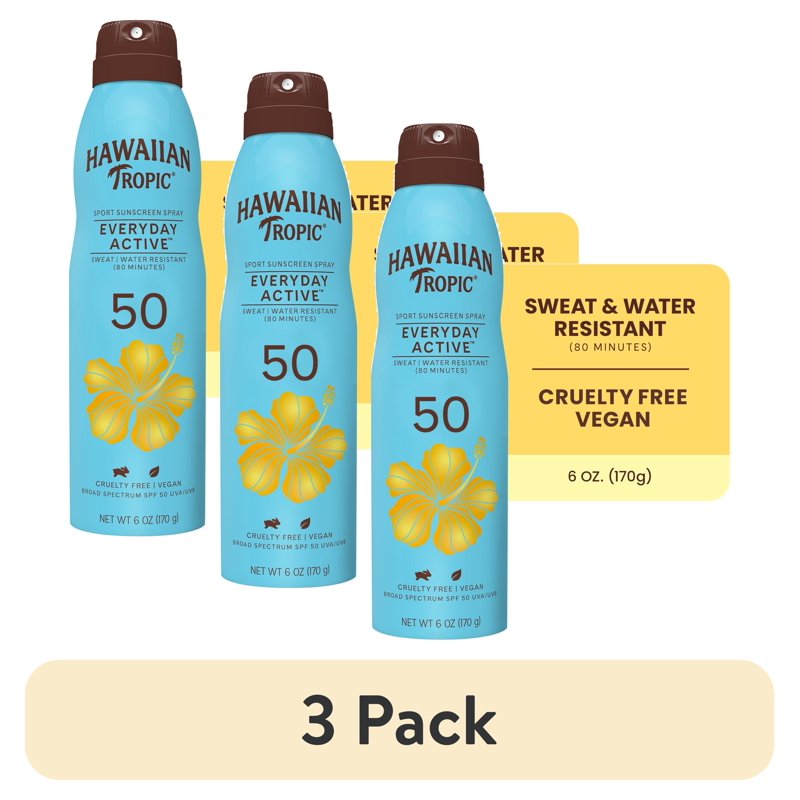 3-Pack Clear Spray Sunscreen SPF 50 - Water & Sweat Resistant