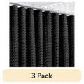 Black Shower Curtain 3 Pack - Waffle Weave Heavy Duty Fabric 72x72 Inches - Hotel Luxury Style