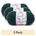 (3 Pack) Worsted Yarn Pound of Love Hunter Green 16 oz 1020 Yards - Medium Weight DIY Crafting