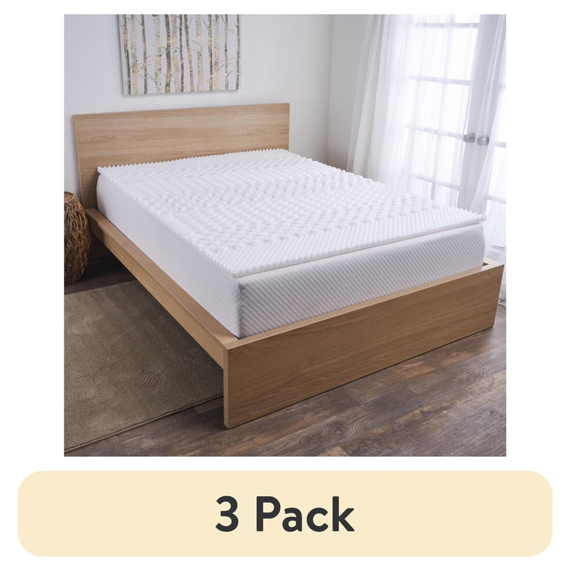 Twin/Twin-XL Foam Mattress Topper 1.25 Inch 7-Zone Comfort Layer - 3 Pack