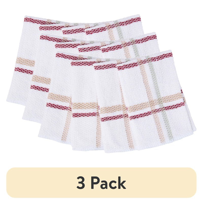 Scrubber Dishcloth Set - 4 Pack, 12x12 in, Beige Stripes