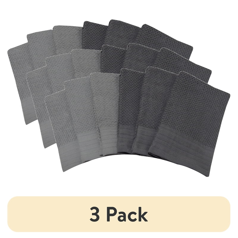 6-Piece Bar Mop Kitchen Towel Set - Gray, 3 Pack