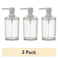 Mainstays Clear Plastic Liquid Soap Dispenser 3 Pack, 10 oz