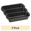Non-Stick Long Bread Loaf Pan Set - 3 Pack, 12" x 5", Gray