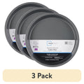 9" Round Nonstick Steel Cake Pan - 3 Pack, Dark Gray