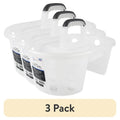 (3 Pack) Mainstays Portable Shower Caddy - Frosty White Plastic, 4 Compartments