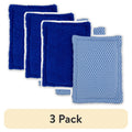 Cotton Sponge Dish Scrubbers - Eco-Friendly Cleaning Tool, 3 Pack - Blue