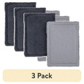 Eco-Friendly Cotton Sponge Scrubbers - 3 Pack, Gray