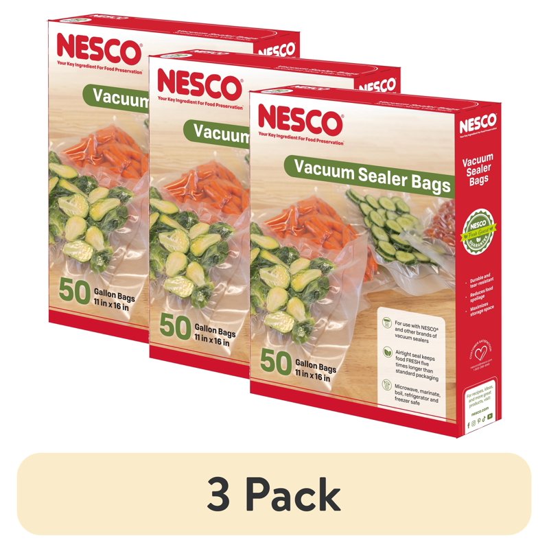 50-Count Gallon Vacuum Sealer Bags - BPA-Free, 11" x 16" - 3 Pack