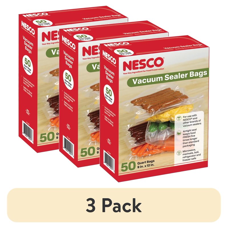 Vacuum Sealer Bags - 50-Count Quart Size, BPA-Free, 9" x 12"