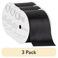(3 Pack) Offray Black Satin Ribbon 2 1/4 Inch Wide, 9 Feet Each - Craft & Gift Wrap