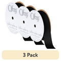 Offray Grosgrain Ribbon 7/8 Inch, Black, 18 Feet, 3 Pack - Craft & Gift Wrap