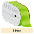 (3 Pack) Offray Double Face Satin Ribbon - Chartreuse Green 1.5 Inch Craft Trim - 12 Feet, Variation of Green, 3 Pack