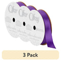 Purple Satin Ribbon 3 Pack - Offray 3.25 x 0.62 Inch Craft Trim (Regal Purple)