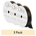 Black Satin Ribbon Set - 3 Pack 5/8 inch x 18 ft Craft & Gift Wrap