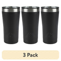 22 oz Vacuum-Insulated Stainless Steel Tumblers - 3 Pack, Black